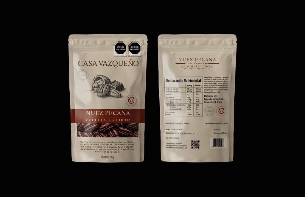NUEZ DE CHOCOLATE Y COCOA 200GR $220.00